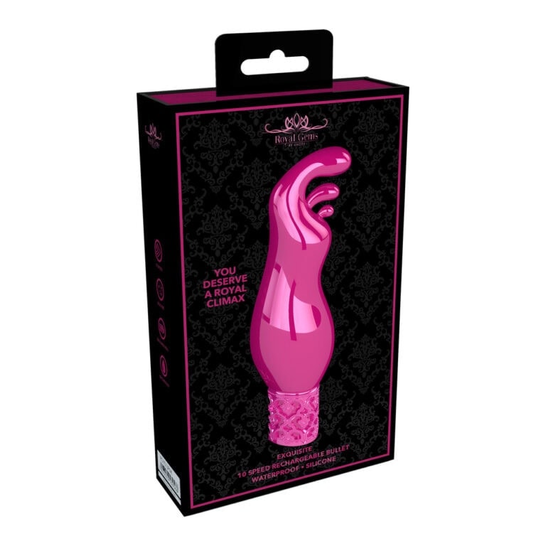 Royal Gems Exquisite Rechargeable Silicone Bullet Pink Mini Vibrators detail