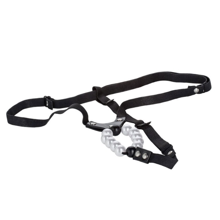 Adjustable pearl harness for enhanced intimacy and pleasure, featuring a comfortable strap design and stylish pearl accents, ideal for exploring new sensations and enhancing sexual experiences.