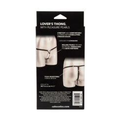 Elegant, adjustable lover’s thong featuring stimulating pearl beads for enhanced pleasure, designed for comfort and fit up to 54-47.3 cm waist, ideal for intimate experiences and couples.