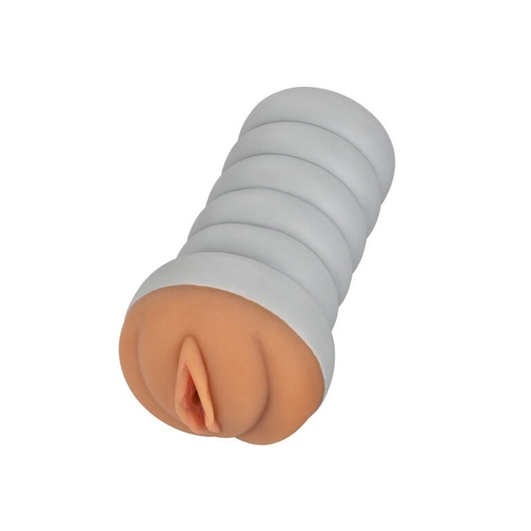 Realistic fleshlight sleeve designed for enhanced sexual pleasure, featuring detailed vaginal opening and soft, skin-like texture for a lifelike experience.
