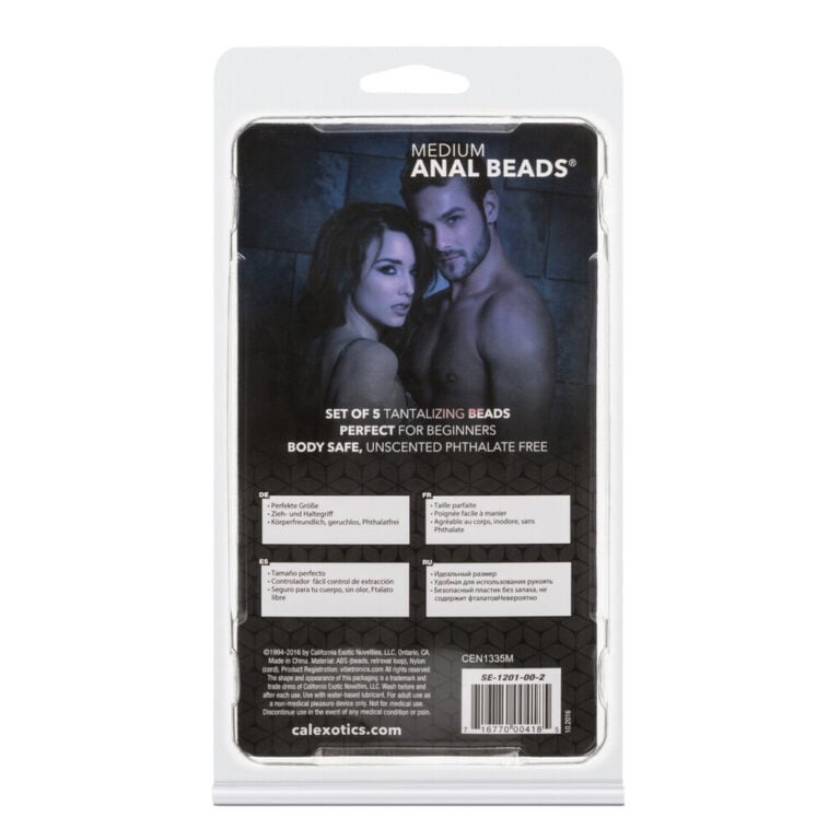 Anal Beads for Beginners - Medium Tantalizing Anal Beads for Safe, Unisex Use.