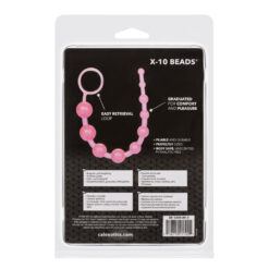 Enhanced SEO-friendly ALT tag: Pink X-10 Beads pleasure toy for intimate stimulation, featuring easy retrieval loop, flexible design, and body-safe materials for comfort and pleasure.