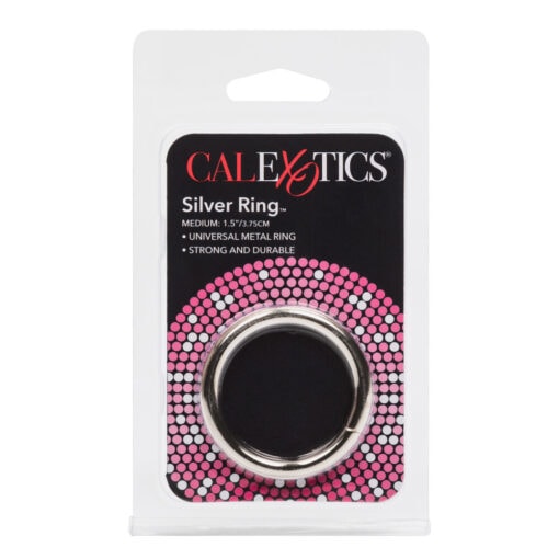 Caletics silver ring in packaging.
