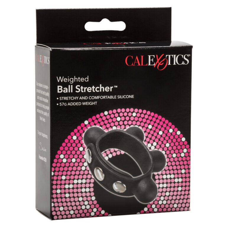 Weighted Ball Stretcher for sexual enhancement, made of stretchy, comfortable silicone with added weight for increased sensation and support. Ideal for adult intimacy and pleasure.
