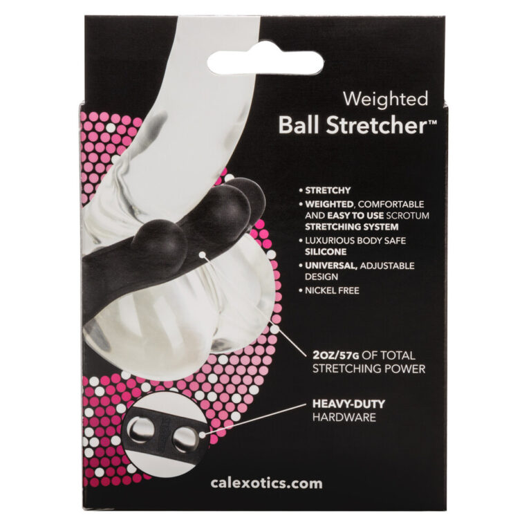 Weighted Ball Stretcher for male enhancement, designed for comfortable and effective scrotum stretching, featuring luxurious silicone material, adjustable fit, and heavy-duty hardware for optimal perf.