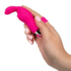 Intimate Play Pink Rechargeable Bunny Finger Vibrator - side view