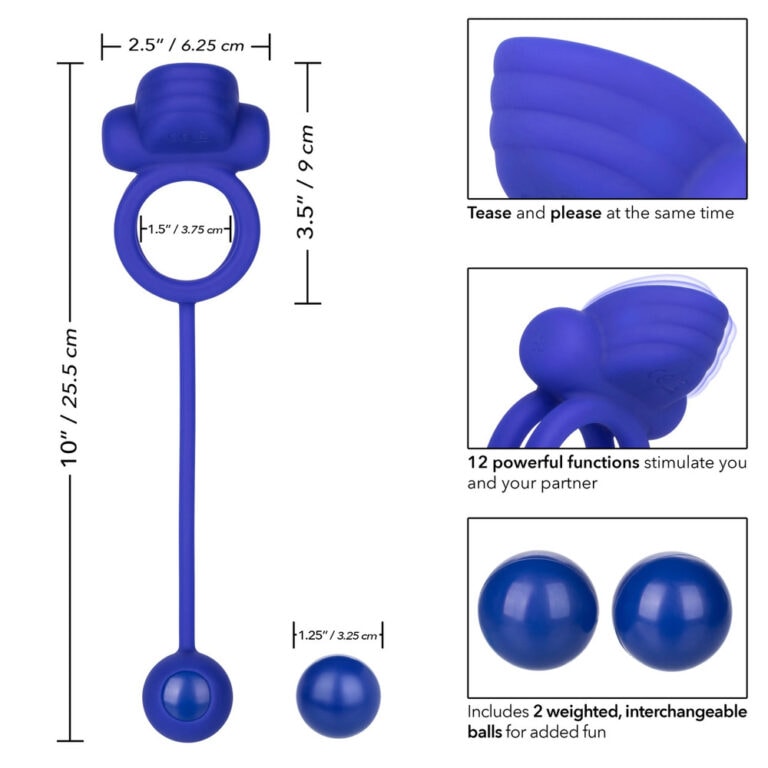 Enhance pleasure with this blue silicone anal plug featuring 12 functions, interchangeable balls, and ergonomic design for comfortable, stimulating use.