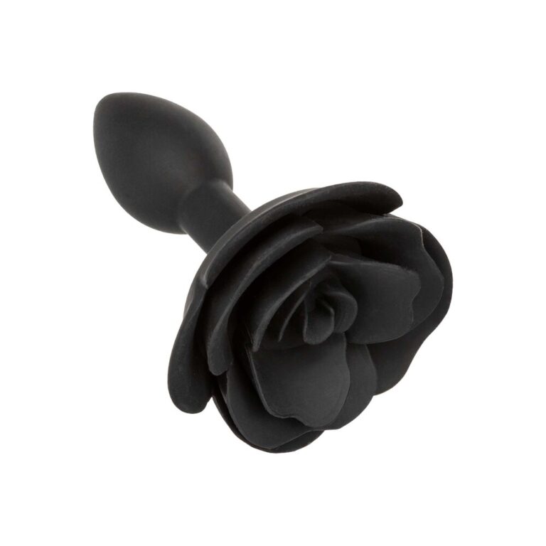 CalExotics Forbidden Small Rose Anal Plug Tail Butt Plugs Black Silicone detail