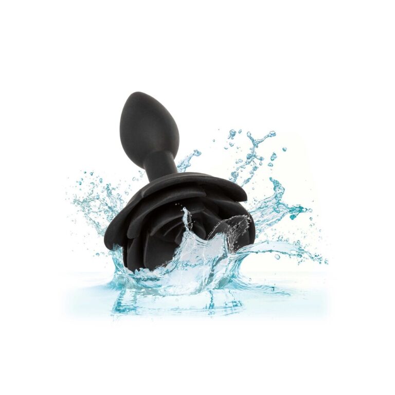 CalExotics Forbidden Small Rose Anal Plug Tail Butt Plugs Black Silicone detail