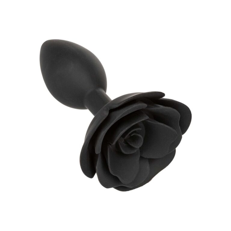 CalExotics Forbidden Large Rose Anal Plug Tail Butt Plugs Black Silicone detail