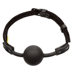 A black collar with a black ball on it.
