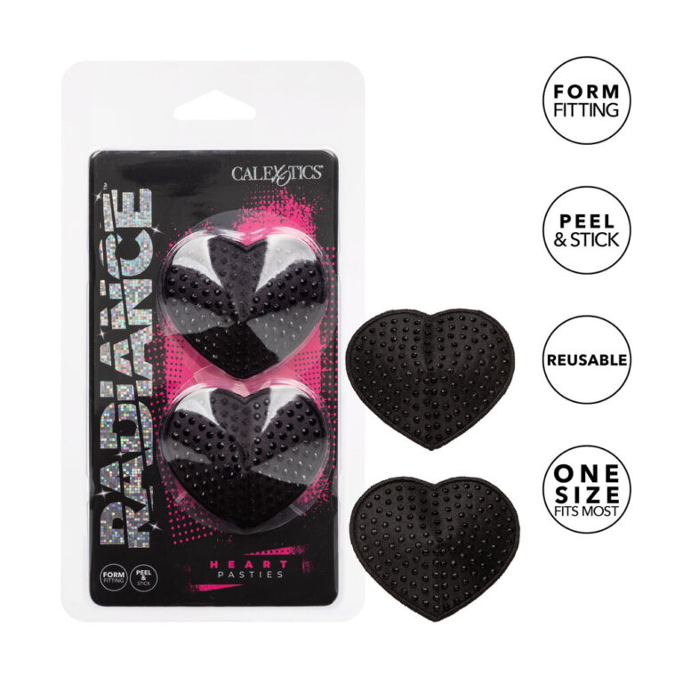 Heart-shaped reusable pasties with textured surface, ideal for intimate occasions and costume accessories, featuring peel-and-stick adhesive, flexible fit, and one-size design for most users.