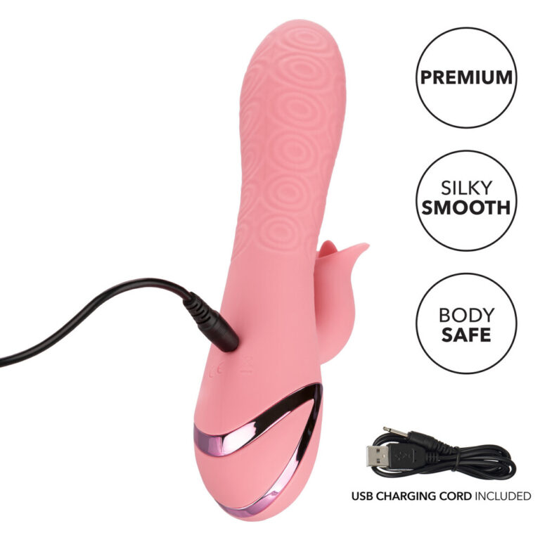 Rechargeable Pasadena Player Clit Vibrator Clit Stims & Bunny Style Pink Silicone detail