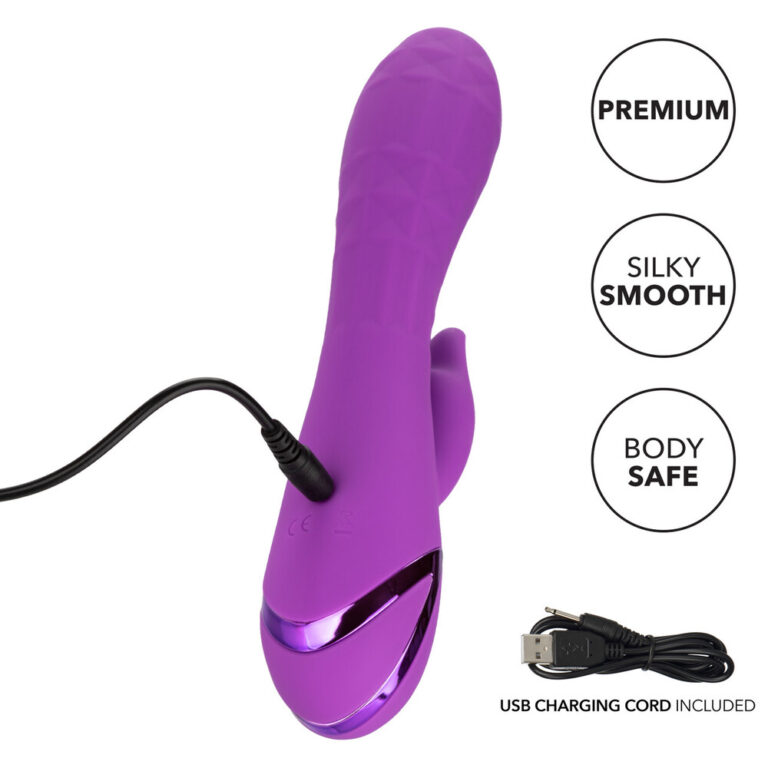 Rechargeable Valley Vamp Clit Vibrator Clit Stims & Bunny Style Purple Silicone detail