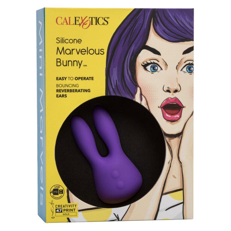 Silicone Marvelous Bunny vibrator with bouncing, vibrating ears, easy to operate, perfect for intimate pleasure, discreet design, ideal for couples and solo play.