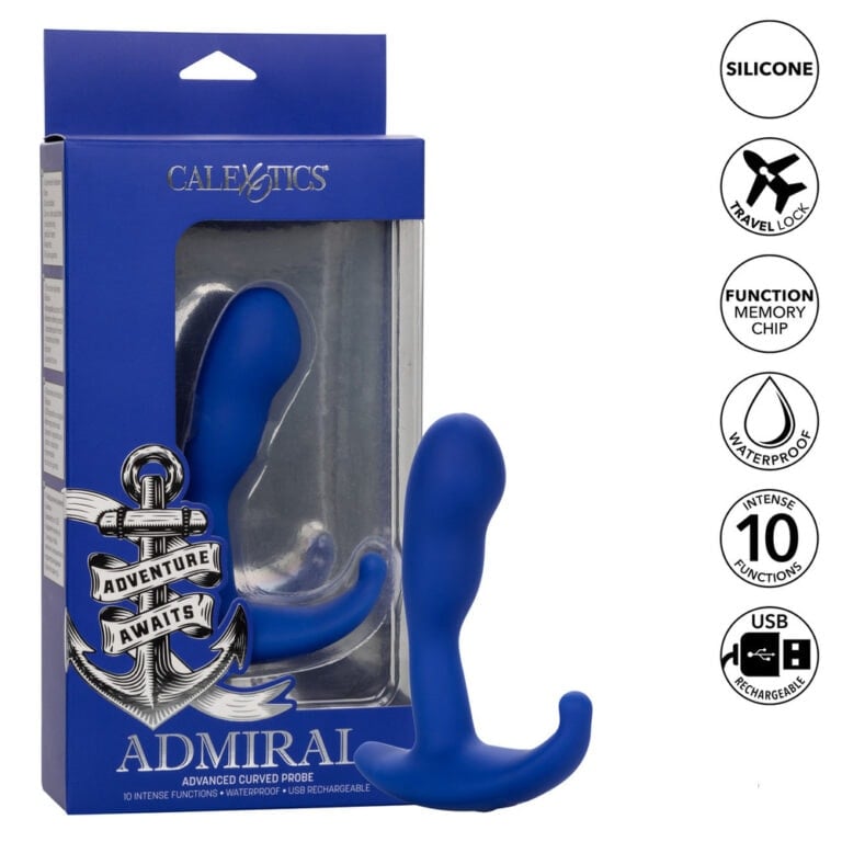 Admiral Advanced Curved Probe Anal Probes Blue Silicone detail