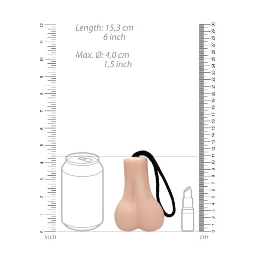 A picture of a sex toy with a measuring ruler.