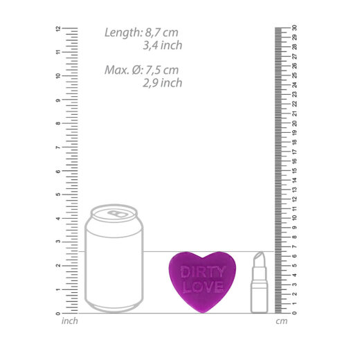 A ruler with a can and a heart on it.