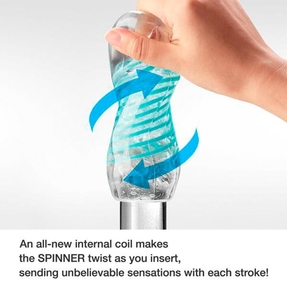 Innovative internal coil spinner toy designed for enhanced sensation and pleasure, featuring a twist mechanism that creates incredible stimulation with each stroke, perfect for adult intimacy.