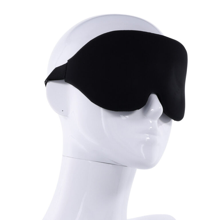 High-quality black sleep mask for improved relaxation, sleep, and rest. Perfect for travel, meditation, or blocking out light to ensure restful sleep and better overall well-being.