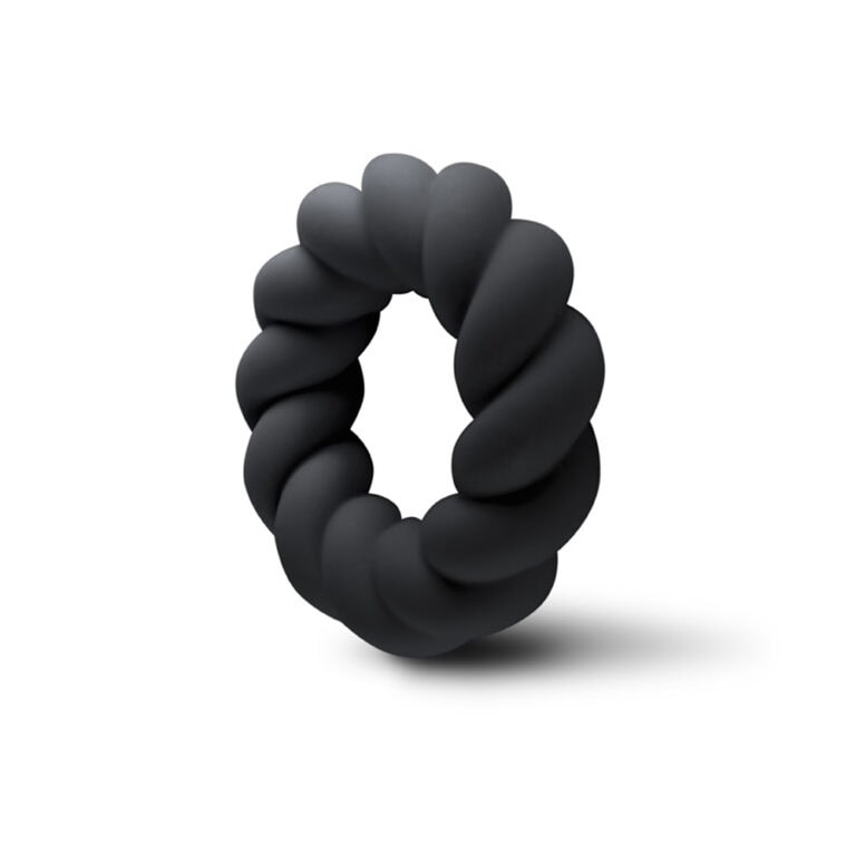 Elegant black silicone pleasure ring for enhanced intimacy and arousal.