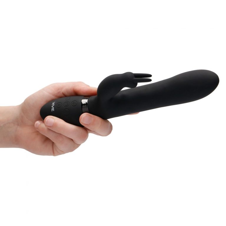 Vive Amoris Black Rabbit Vibrator With Stimulating Beads Clit Stims & Bunny Style Silicone detail