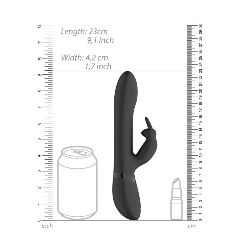 Vive Amoris Black Rabbit Vibrator With Stimulating Beads Clit Stims & Bunny Style Silicone detail