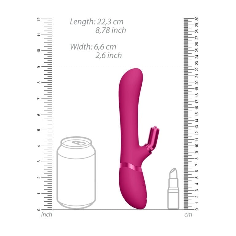 Vive Chou Double Action Interchangeable Rabbit Vibrator Pink Clit Stims & Bunny Style Silicone detail