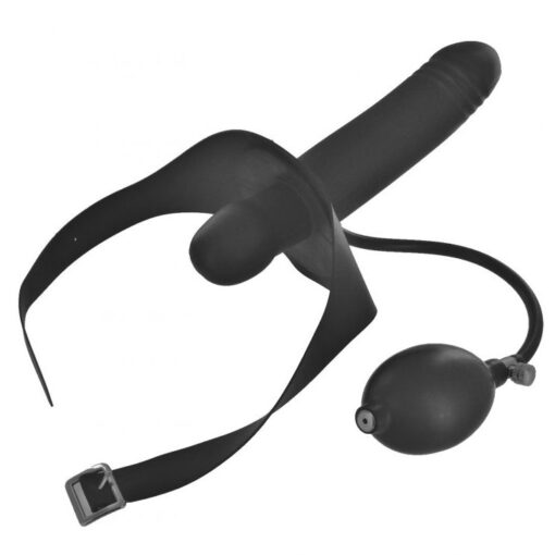 A black sex toy with a ball attached to it.