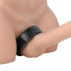 A dildo with a black rubber ring on it.