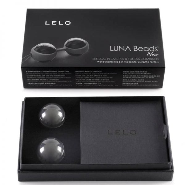 Lelo Luna Beads Noir - Kegel exercise and pelvic floor strengthening beads for enhanced sexual pleasure and fitness. Discreet, high-quality design for intimate wellness and pleasure enhancement.