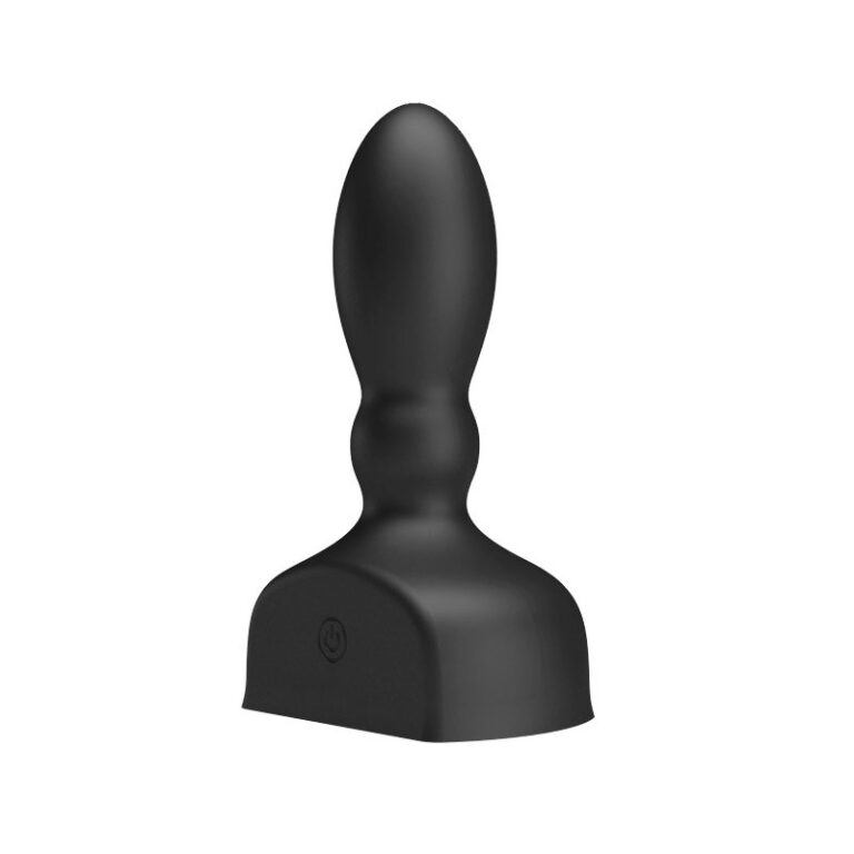 Black silicone anal plug designed for adult pleasure, featuring ergonomic shape and smooth surface for comfortable insertion and stimulation, ideal for exploring intimacy.