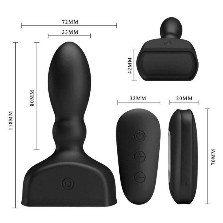 Ergonomic sex toy with remote control, designed for pleasure, featuring adjustable settings and compact size for discreet use and enhanced intimacy.