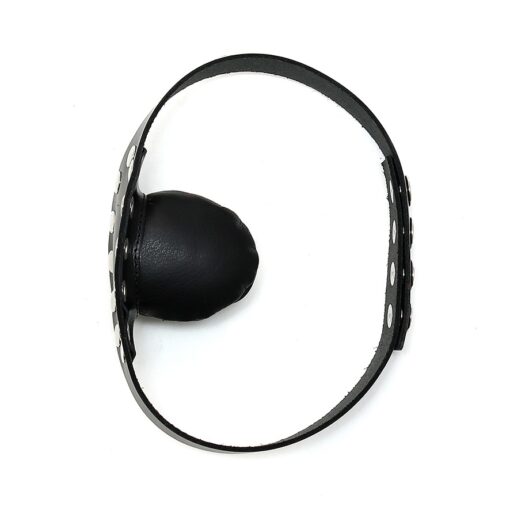 A black leather band with a black ball on it.