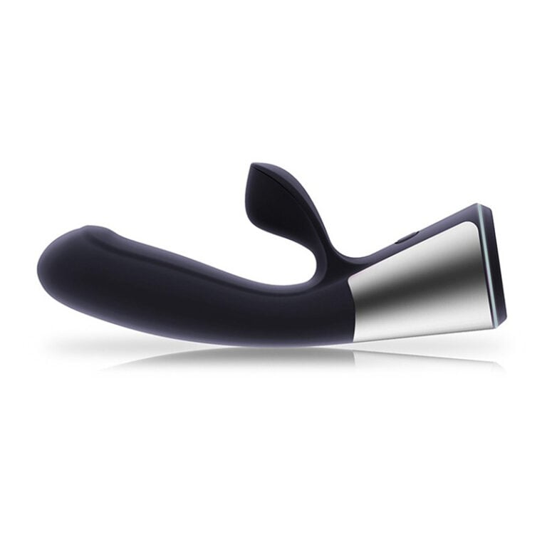 Enhanced pleasure vibrator with ergonomic curved shape and sleek black finish, designed for targeted stimulation and comfort. Perfect for exploring personal intimacy and sexual wellness.
