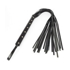 High-quality leather whip designed for BDSM and adult play, featuring multiple leather strips for enhanced sensation and control. Perfect for couples exploring kink and fetish activities.